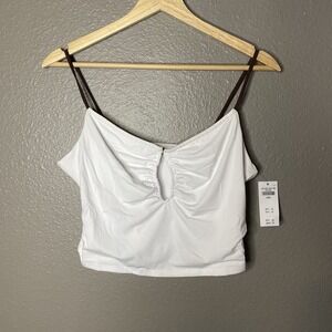 Abercrombie White Cropped Tank Top Soft Collection Women's Size Large